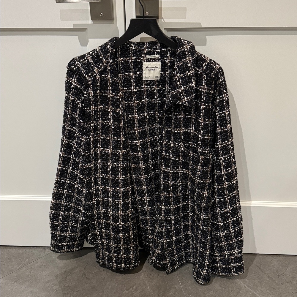 Abercrombie & Fitch Black and White Textured Jacket